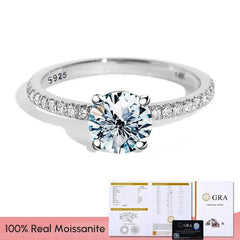 GRA Luxury 1-2ct Moissanite Diamond Rings - chiccharm