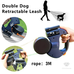 PetCareNest™ -Retractable Dual Doggie Leash with LED Light - chiccharm