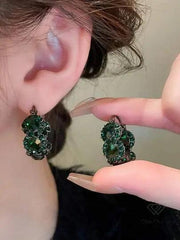 Unique Earrings Design Green Zircon Earrings for Girls - chiccharm