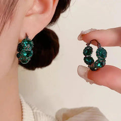 Unique Earrings Design Green Zircon Earrings for Girls - chiccharm