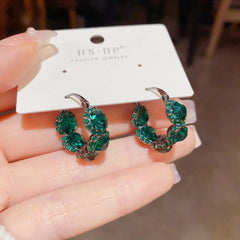 Unique Earrings Design Green Zircon Earrings for Girls - chiccharm