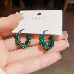 Unique Earrings Design Green Zircon Earrings for Girls - chiccharm