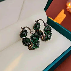 Unique Earrings Design Green Zircon Earrings for Girls - chiccharm